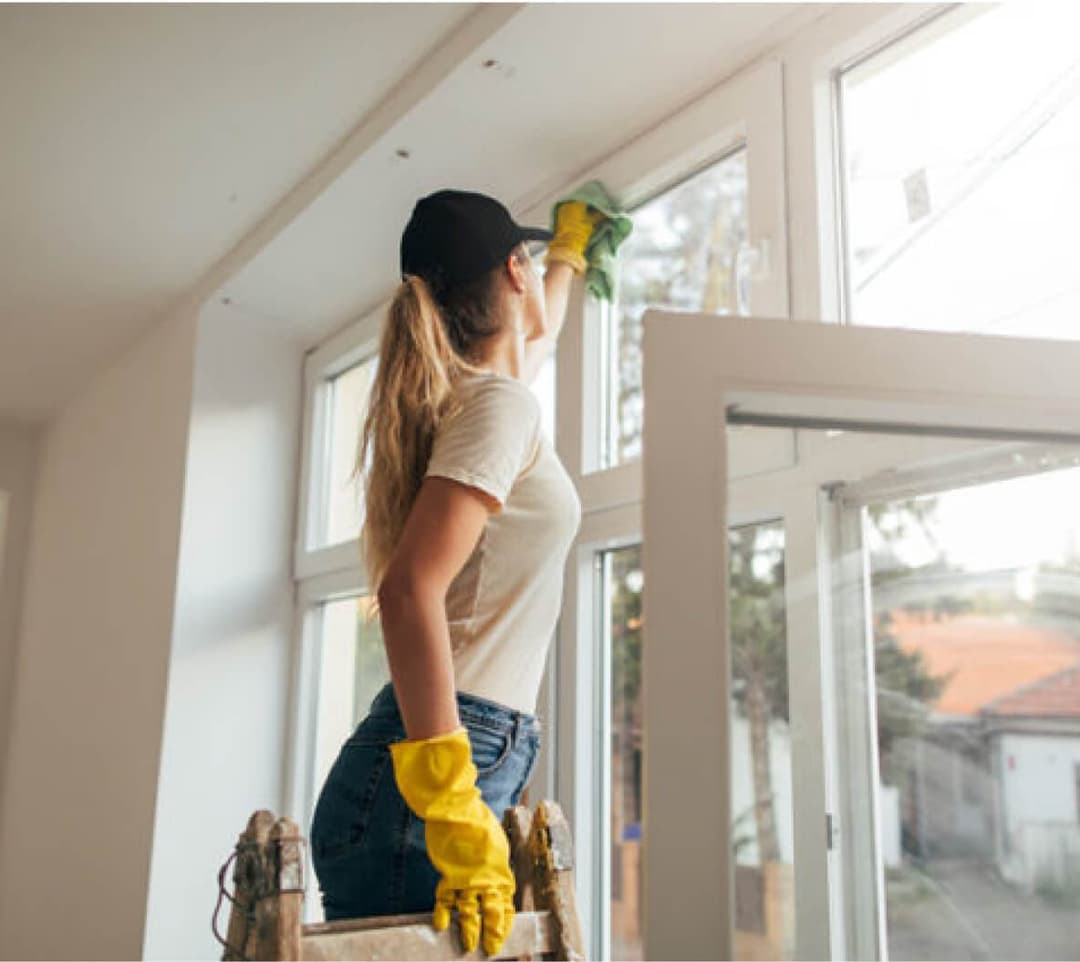woman cleaning